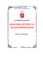 Tài liệu giảng dạy: Khai thác dữ liệu và dự báo kinh doanh - Công nghệ thông tin | Đại học Văn Lang