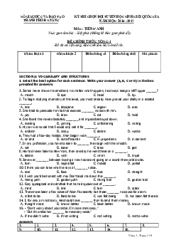 (Vòng 1) Kì thi chọn đội tuyển chính thức dự thi HSG quốc gia lớp 12 THPT Đà Nẵng năm học 2017-2018 môn thi Tiếng Anh