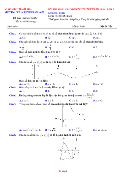 Đề Thi Thử TN 2022 Môn Toán Chuyên Lam Sơn Có Lời Giải Chi Tiết-Lần 2