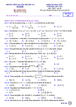 Đề học kỳ 2 Toán 10 năm 2022 – 2023 trường THPT Nguyễn Trường Tộ – TT Huế