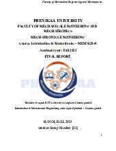Tìm hiểu về ngành KT Cơ điện tử và sản phẩm Camera gimbal | Bài báo cáo học phần Kỹ thuật cơ điện tử | Trường Đại học Phenikaa