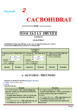 Chuyên đề Cacbohidrat hay