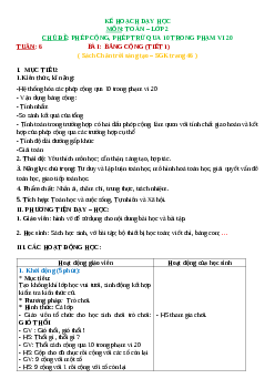 Giáo án Toán 2 sách Chân trời sáng tạo (Cả năm) | Tuần 6 | Tiết 1