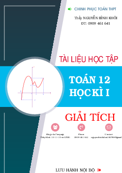 Tài liệu học tập Toán 12 học kì 1 phần Giải tích