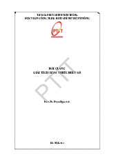 Bài giảng Giải tích hàm nhiều biến số môn Giải tích | Học viện Công Nghệ Bưu Chính Viễn Thông