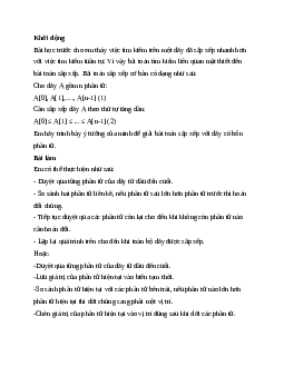 Giải bài 21: Các thuật toán sắp xếp đơn giản | Tin học 11 Kết nối tri thức