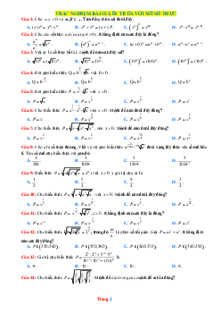 Câu hỏi trắc nghiệm Toán 11 Bài 18: Luỹ thừa với số mũ thực
