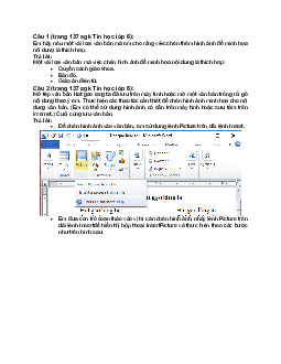 Giải bài tập SGK Tin học 6 bài 19: Thêm hình ảnh để minh họa | Chân trời sáng tạo