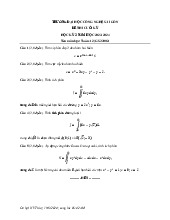 Đề thi cuối HKII học phần Toán A2 năm 2024 - 2025 | Đại học Công nghệ Sài Gòn