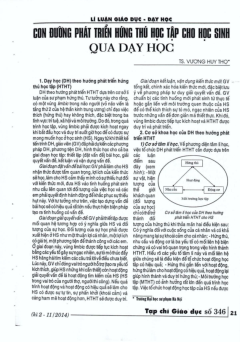 Lý luận học: Con đường phát triển hứng thú học tập cho học sinh qua dạy học