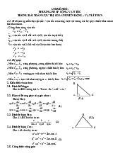 Chuyên đề: Phương pháp cộng vận tốc trong bài toán cực trị của chuyển động môn Vật lí lớp 9