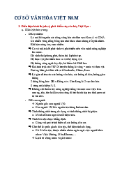 Ôn tập kết thúc học phần - Cơ Sở Văn Hóa Việt Nam | Đại Học Hà Nội