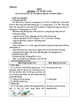 Bài 46: So sánh các số trong phạm vi 10000 - Tiết 1 | Giáo án Toán 3 | Kết nối tri thức