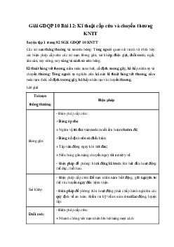 Giải GDQP 10 Bài 12 KNTT