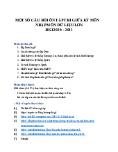 Ôn tập thi giữa kì | Môn Dữ liệu lớn - Đại học Sư phạm Kỹ thuật Thành phố Hồ Chí Minh