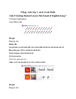 Unit 0 Getting Started Lesson The Sound of English trang 7 Giải SGK | Tiếng anh 2 Explore our World