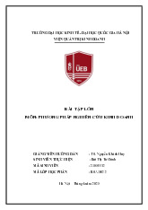 Bài tập lớn phương pháp nghiên cứu kinh doanh | Trường Đại học Kinh tế, Đại học Quốc gia Hà Nội