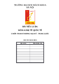 Tiểu luận Chiến tranh thương mại Mỹ - Trung