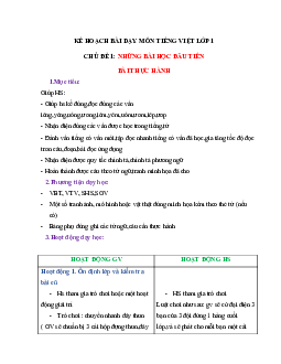 Chủ đề 17: Vườn ươm | Bài 3 | Giáo án Tiếng Việt 1 bộ sách Chân trời sáng tạo