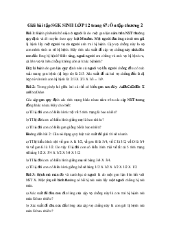 Giải bài tập SGK Sinh học lớp 12: Ôn tập chương 2