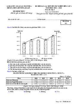 Đề thi thử THPT Quốc gia năm 2022 môn Địa Lý lần 3 trường Chuyên Lam Sơn, Thanh Hóa