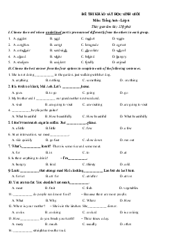Bộ đề thi chọn học sinh giỏi lớp 6 môn tiếng Anh Chương trình mới