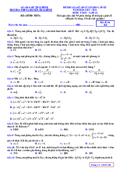 Đề khảo sát lần 3 Toán 10 năm 2023 – 2024 trường THPT chuyên Thái Bình