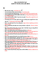 Bộ câu hỏi ôn tập môn Tư tưởng Hồ Chí Minh | Trường Đại học Kinh doanh và Công nghệ Hà Nội