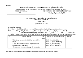 Kế hoạch dạy học Ngữ văn 7 Kết nối tri thức