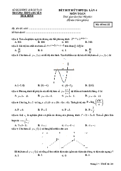 Đề thi thử THPT Quốc gia 2019 môn Toán trường THPT chuyên Thái Bình lần 4