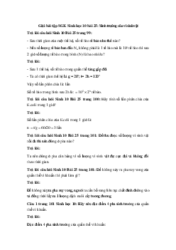 Giải bài tập SGK Sinh học 10 bài 25: Sinh trưởng của vi sinh vật