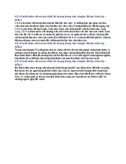 Nêu cảm nghĩ của e về một nhân vật mà em thấy ấn tượng trong câu chuyện - Tập làm văn lớp 3 Kết nối tri thức