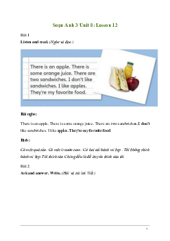 Tiếng Anh lớp 3 Unit 8: Lesson 12 trang 141 Explore Our World