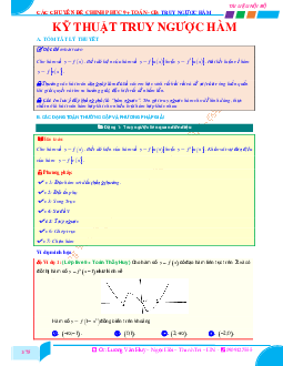 Kỹ thuật truy ngược hàm giải bài toán liên quan đến hàm hợp – Lương Văn Huy