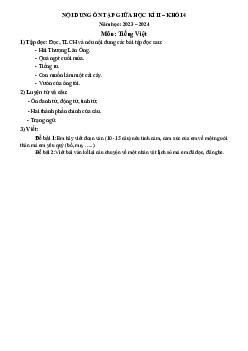 Đề cương ôn tập giữa học kì 2 môn Tiếng Việt 4 sách Kết nối tri thức với cuộc sống