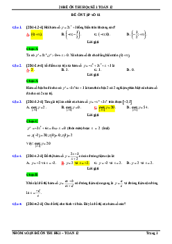 Top20 đề ôn tập thi học kỳ 1 Toán 12 có đáp án và lời giải chi tiết