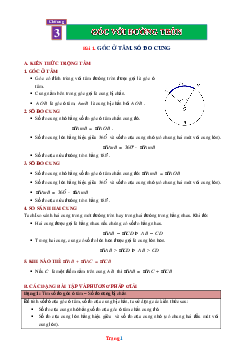 Phương pháp giải hình học 9 góc ở tâm- số đo cung (có đáp án và lời giải chi tiết)