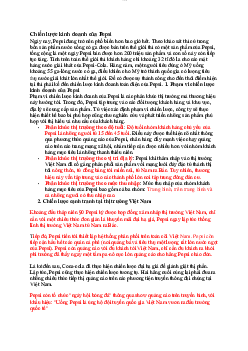 Tài liệu phân tích chiến lược kinh doanh của Pepsi | Đại học Thăng Long