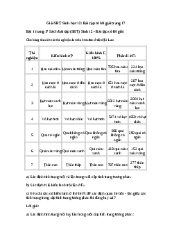 Giải SBT Sinh học 12: Bài tập có lời giải trang 17