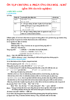 Bài tập trắc nghiệm ôn chương phản ứng hóa học Hóa 10 (có đáp án)
