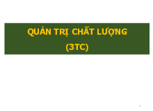 Giáo trình quản lí chất lượng | Trường Đại học Hà Tĩnh
