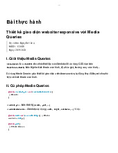 Thiết kế Responsive Web với Media Queries Môn Thiết kế và xây dựng website | Trường Cao đẳng Công Nghệ Bách Khoa Hà Nội