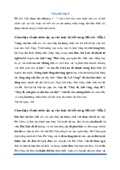 Văn mẫu Ngữ Văn lớp 8: Đoạn văn cảm nhận về một nhân vật, sự việc hoặc chi tiết trong văn bản Mắt sói | Kết nối tri thức