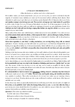 PASSAGE 5_Theme 6. Health and Lifestyles (Sức khỏe và lối sống)