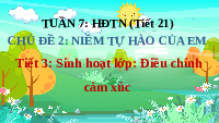 Giáo án điện tử Hoạt động trải nghiệm 4 Tuần 7 Cánh diều: Sinh hoạt lớp: Điều chỉnh cảm xúc (tiết 3)