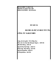 Đánh giá Dự án Đầu Tư của Công Ty SaigonBus | Đại học Hoa Sen