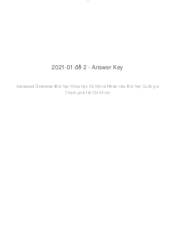 FINAL EXAMINATION | Advance grammar | Đại học Khoa học Xã hội và Nhân văn, Đại học Quốc gia Thành phố HCM
