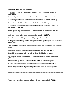 CAE Key Word Transformations with key