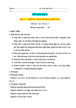 Giáo án Ngữ văn 8 Chân trời sáng tạo bài 5 Những tình huống khôi hài