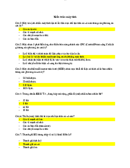 Bài tập Kiến trúc máy tính | Trường Đại học Giao thông Vận Tải